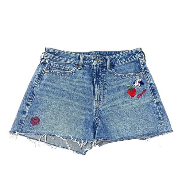 Old Navy x Disney high waisted jean cut off shorts sz2 - Picture 3 of 6